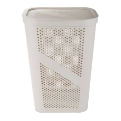 Mind Reader 60L Ventilated Slim Laundry Hamper with Cut Out Handles & Hinged Lid, 2ct.