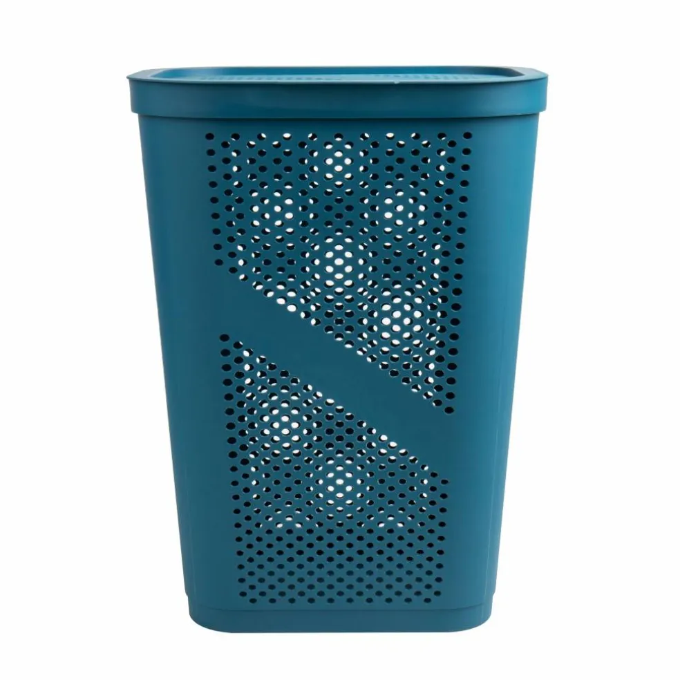 Mind Reader 60L Ventilated Slim Laundry Hamper with Cut Out Handles & Hinged Lid, 2ct.