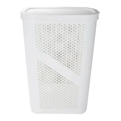 Mind Reader 60L Ventilated Slim Laundry Hamper with Cut Out Handles & Hinged Lid, 2ct.