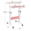 Mind Reader Portable Standing Adjustable Height Rolling Computer Desk