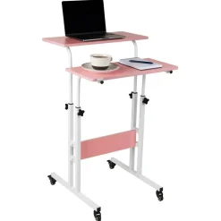 Mind Reader Portable Standing Adjustable Height Rolling Computer Desk