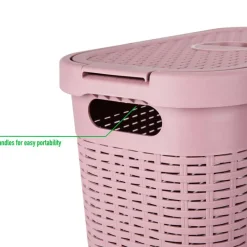 Mind Reader 23.5'' Slim Laundry Hamper with Cutout Handles