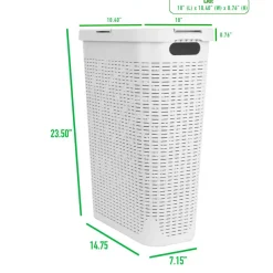 Mind Reader 23.5'' Slim Laundry Hamper with Cutout Handles