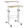 Mind Reader Woodland Collection White Adjustable Mobile Sit & Stand Laptop Desk