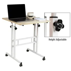 Mind Reader Woodland Collection White Adjustable Mobile Sit & Stand Laptop Desk