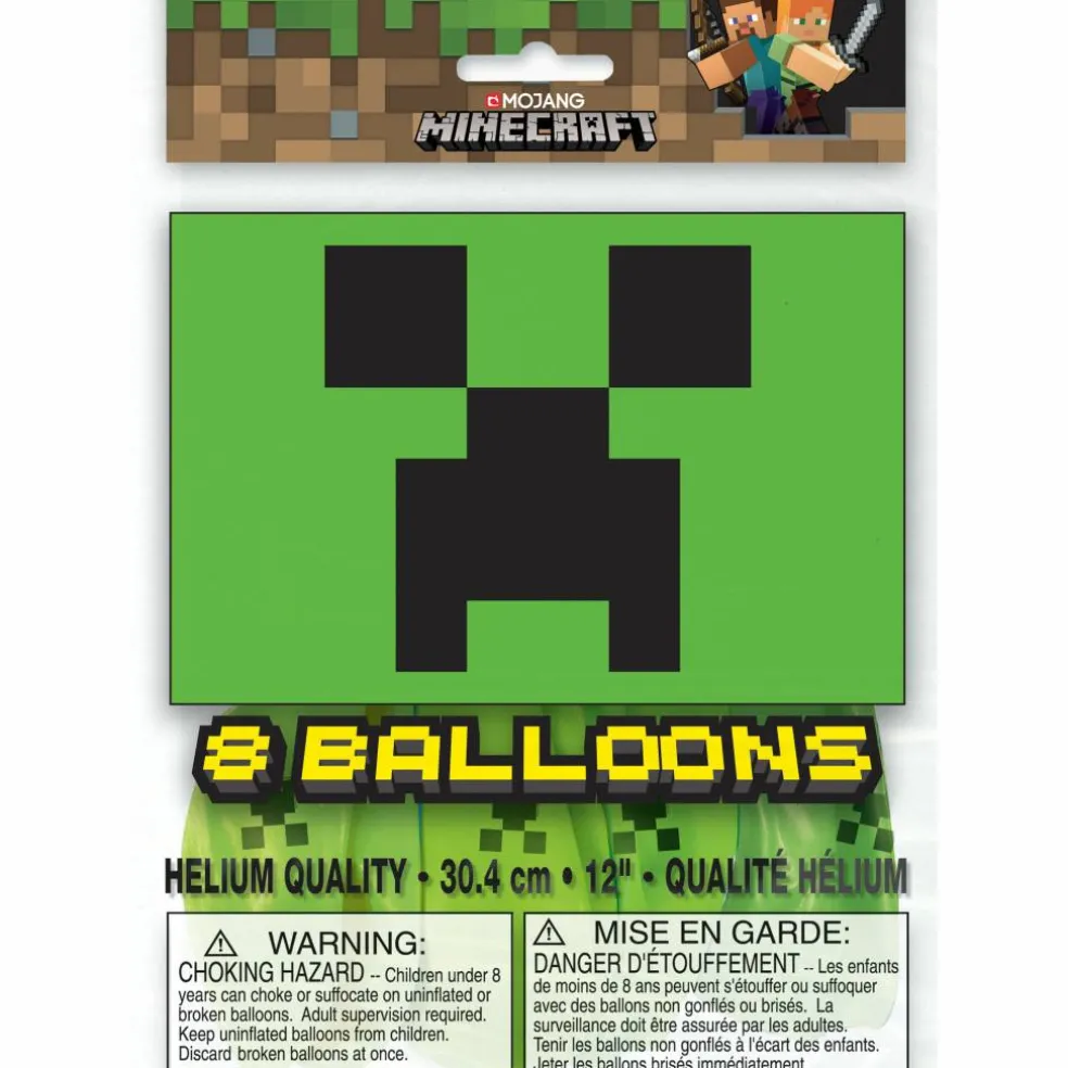 12" Minecraft Creeper Latex Balloons, 8ct.