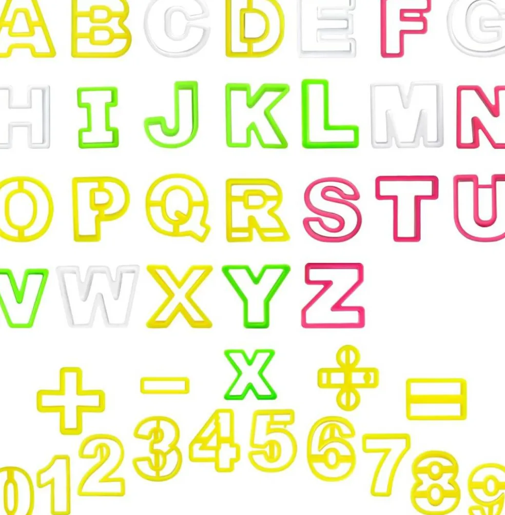 Mini Alphabet & Number Cookie Cutter Set 41 Pieces