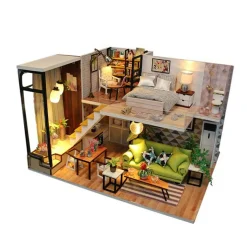 Miniature Wizardi Roombox Kit - New York Flat Dollhouse Kit
