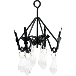Mini Black Bat & Crystal Chandelier Decoration by Ashland®