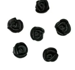 Mini Black Royal Icing Roses 1/2 Inch 40 Count