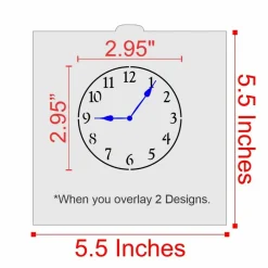 Mini Clock with Hands Cookie & Craft Stencil | CM057 by Designer Stencils | Cookie Decorating Tools |