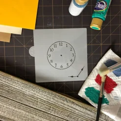 Mini Clock with Hands Cookie & Craft Stencil | CM057 by Designer Stencils | Cookie Decorating Tools |