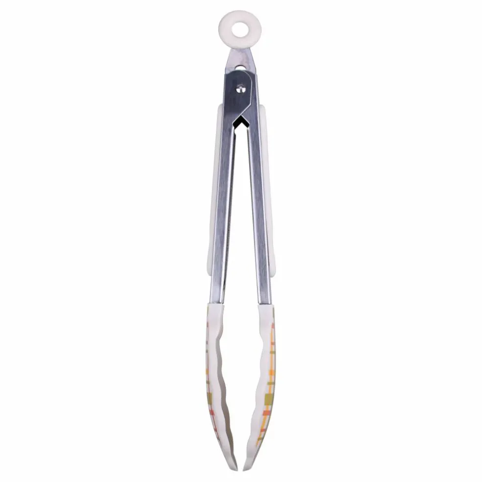 Mini Green & Orange Plaid Tongs by Makery™
