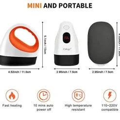 Mini Heat Press, Heat Transfer Machine, Constant Temp Control, Insulated Safety Base, Fits for Crafts, T-Shirt, Hat, Cap, Pillows (White Orange)