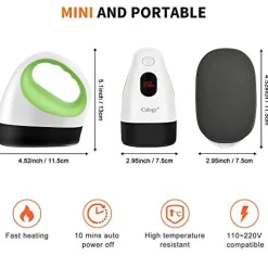 Mini Heat Press, Heat Transfer Machine, Constant Temp Control, Insulated Safety Base, Fits for Crafts, T-Shirt, Hat, Cap, Pillows (White Green)