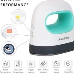 Mini Heat Press Machine Easy to Use for T Shirts Shoes Hats Small HTV Iron on Vinyl Projects Portable Heating Transfer Iron Green
