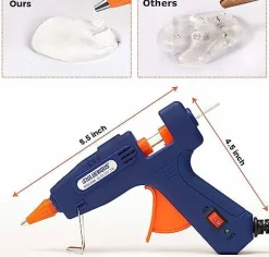 Mini Hot Glue Gun with 30 Glue Sticks for Crafts School & Christmas DIY Arts Home Quick Repairs, 20W, Blue