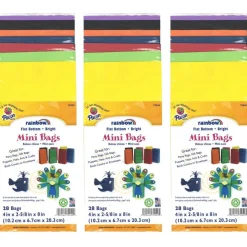 Mini Kraft Bag, Assorted Bright Colors, 4-1/8