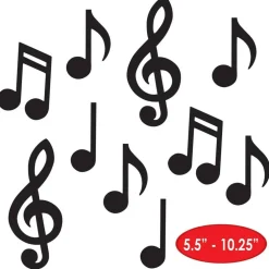 Mini Musical Notes Party Silhouettes 10/Pkg