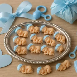 Mini Sleeping Baby Moshe Boy Figurines – 12/Pack (0.75") | Baby Shower Crafts & Judaica Decorations