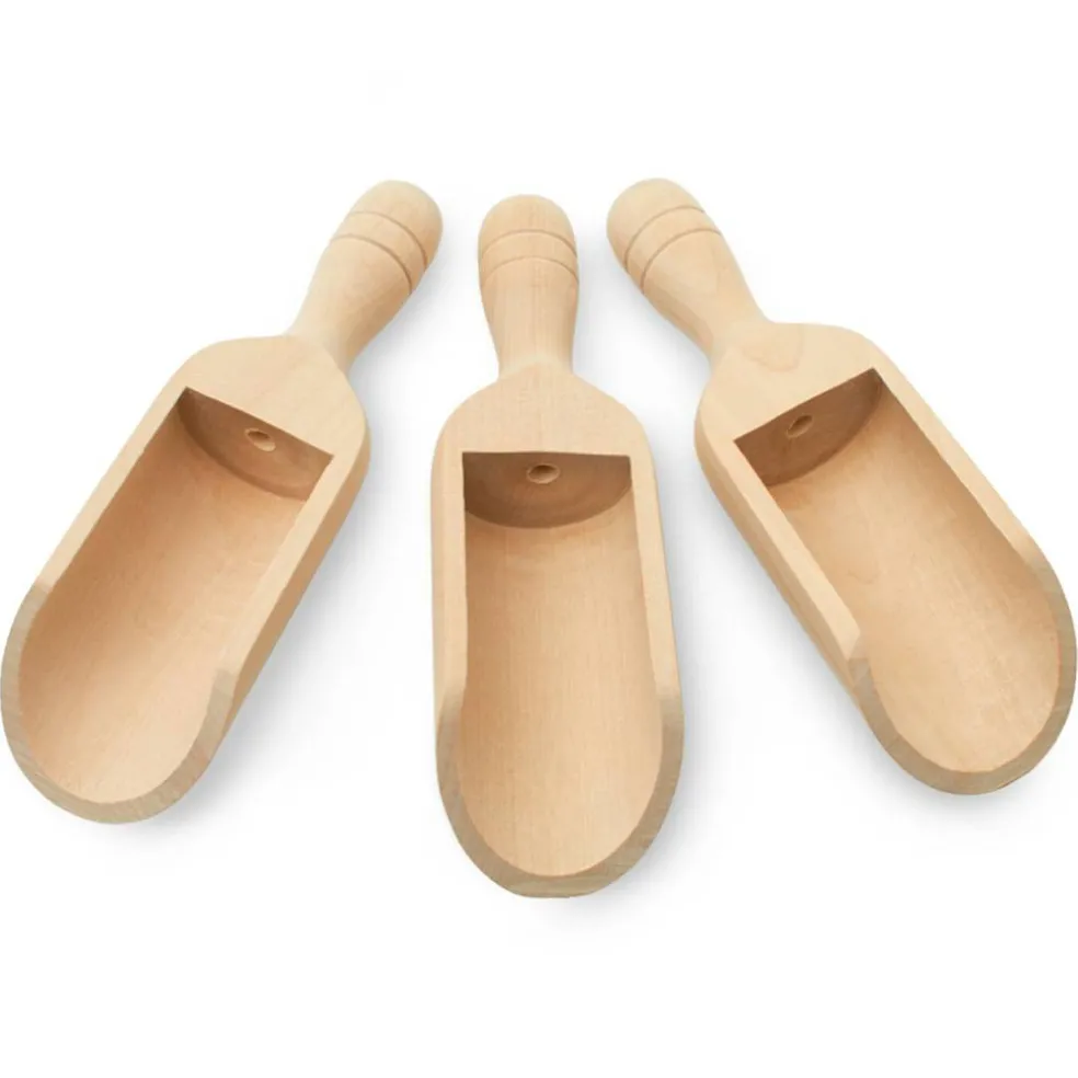 Mini Wooden Scoopers Assorted Sizes, Unfinished, for Bath Salts & Jars | Woodpeckers