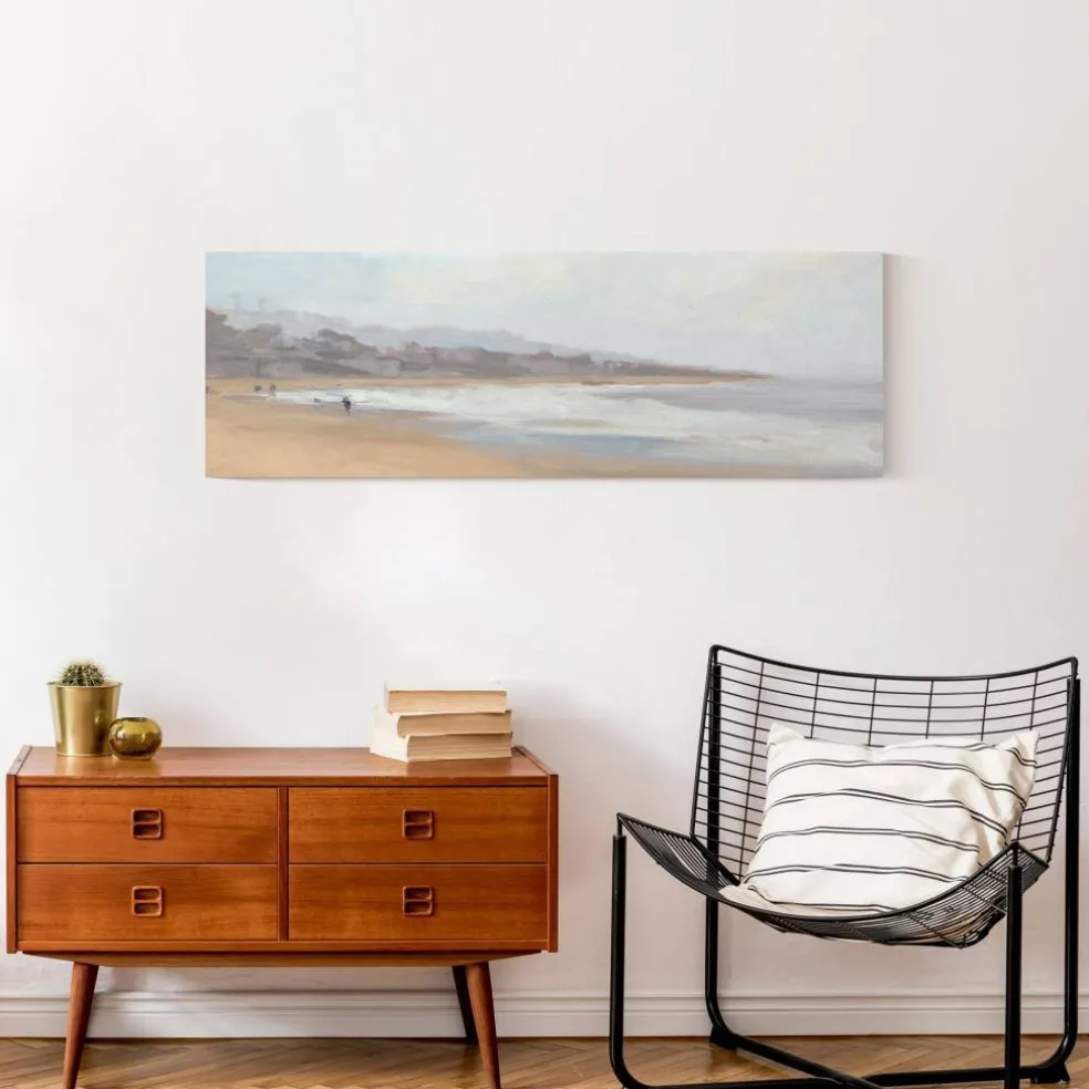 Misty Beach Stroll 36" x 12" Canvas Wall Art