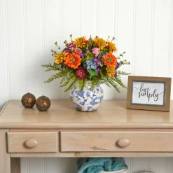 15" Mixed Floral Arrangement in Floral Vase