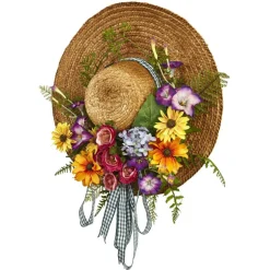 18" Mixed Flower Hat Wreath