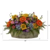 12" Mixed Flowers Arrangement in Decorative Vase