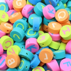 Mixed Neon Clay Alphabet Beads by Creatologyâ„¢