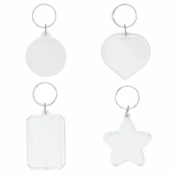 Mixed Shapes Clear Plastic Keychains, 16ct. by Creatology™