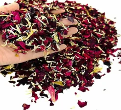 1200ml Wedding Confetti Dried Flower Petals, 100% Natural & Biodegradable Red Rose, Lavender & Jasmine Mix, Real Dried Petals for Wedding Toss, Flower Girl Baskets & Romantic Table Decor (115g)