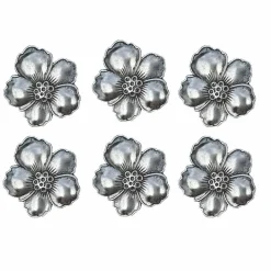 25mm Antique Silver Metal Flower Buttons, 6ct. by Loops & Threads®