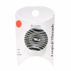 25mm Black & Clear Zebra Print Round Buttons, 3ct. by Loops & Threads®