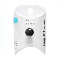 11mm Black Faceted Round Shank Buttons, 10ct. by Loops & Threads®