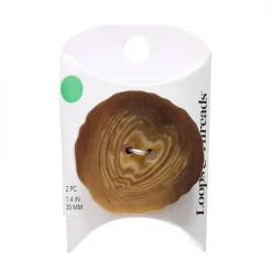 35mm Brown Faux Wood Slice Buttons, 2ct. by Loops & Threads®