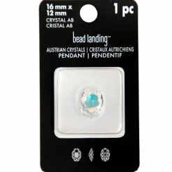 16mm Crystal AB Elliptical Austrian Crystal Pendant by Bead Landing™