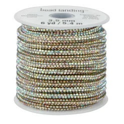 3.5mm Crystal AB Glass Rhinestone Cord, 6yd. by Bead Landing™