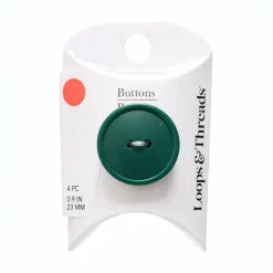 23mm Dark Green Round Rimmed Buttons, 4ct. by Loops & Threads®