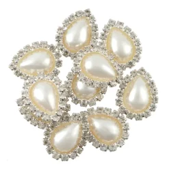 20.5mm Glass Rhinestone & Plastic Pearl Flatback Teardrops, 10ct. by Bead Landing™