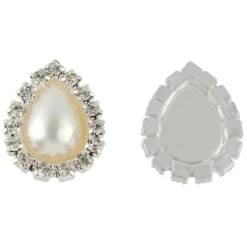 20.5mm Glass Rhinestone & Plastic Pearl Flatback Teardrops, 10ct. by Bead Landing™