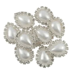20.5mm Glass Rhinestone & Plastic Pearl Flatback Teardrops, 10ct. by Bead Landing™