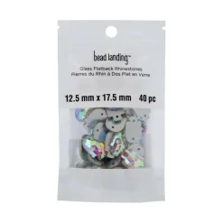 17.5mm Glass Skull Flatback Sew-On Rhinestones, 40ct. by Bead Landing™
