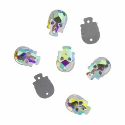 17.5mm Glass Skull Flatback Sew-On Rhinestones, 40ct. by Bead Landing™