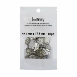 17.5mm Glass Skull Flatback Sew-On Rhinestones, 40ct. by Bead Landing™