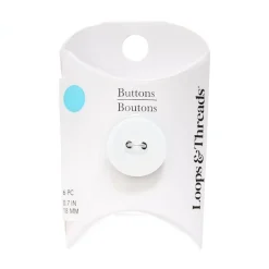 18mm Glossy White Round Buttons, 6ct. by Loops & Threads®