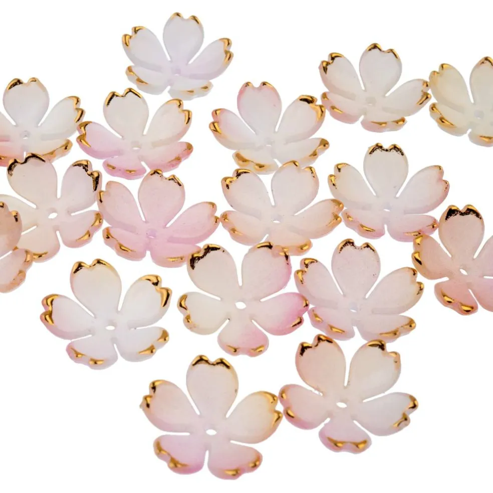 18mm Gold Tipped Acrylic Flower Beads, 140ct. by Bead Landing™