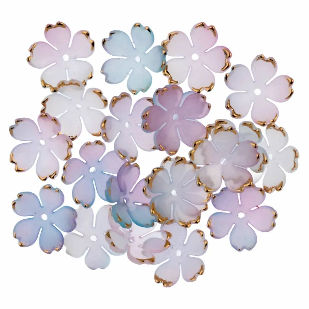 18mm Gold Tipped Acrylic Flower Beads, 140ct. by Bead Landing™