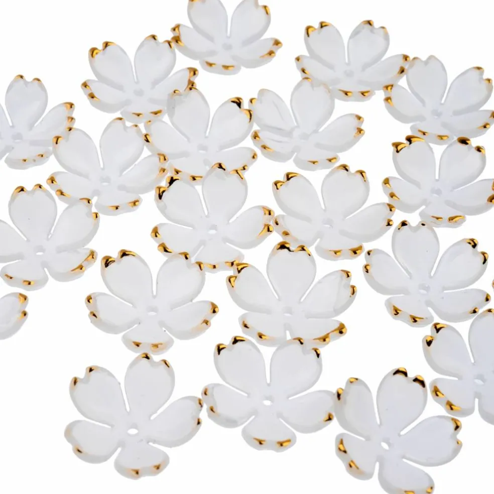 18mm Gold Tipped Acrylic Flower Beads, 140ct. by Bead Landing™