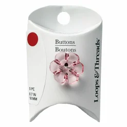 18mm Hot Pink Acrylic Flower Buttons, 5ct. by Loops & Threads®